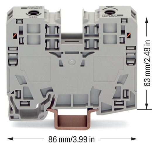 Reihenklemme 6-35qmm Serie 285 1Etage 2kl gr 125A Hutschiene TH35