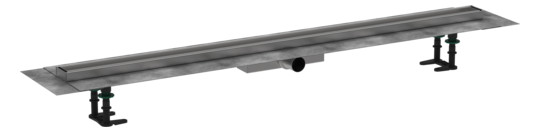 hansgrohe Duschrinne RainDrain Compact 1200 mm, Komplettset, befliesbar, für flache Installation, chrom