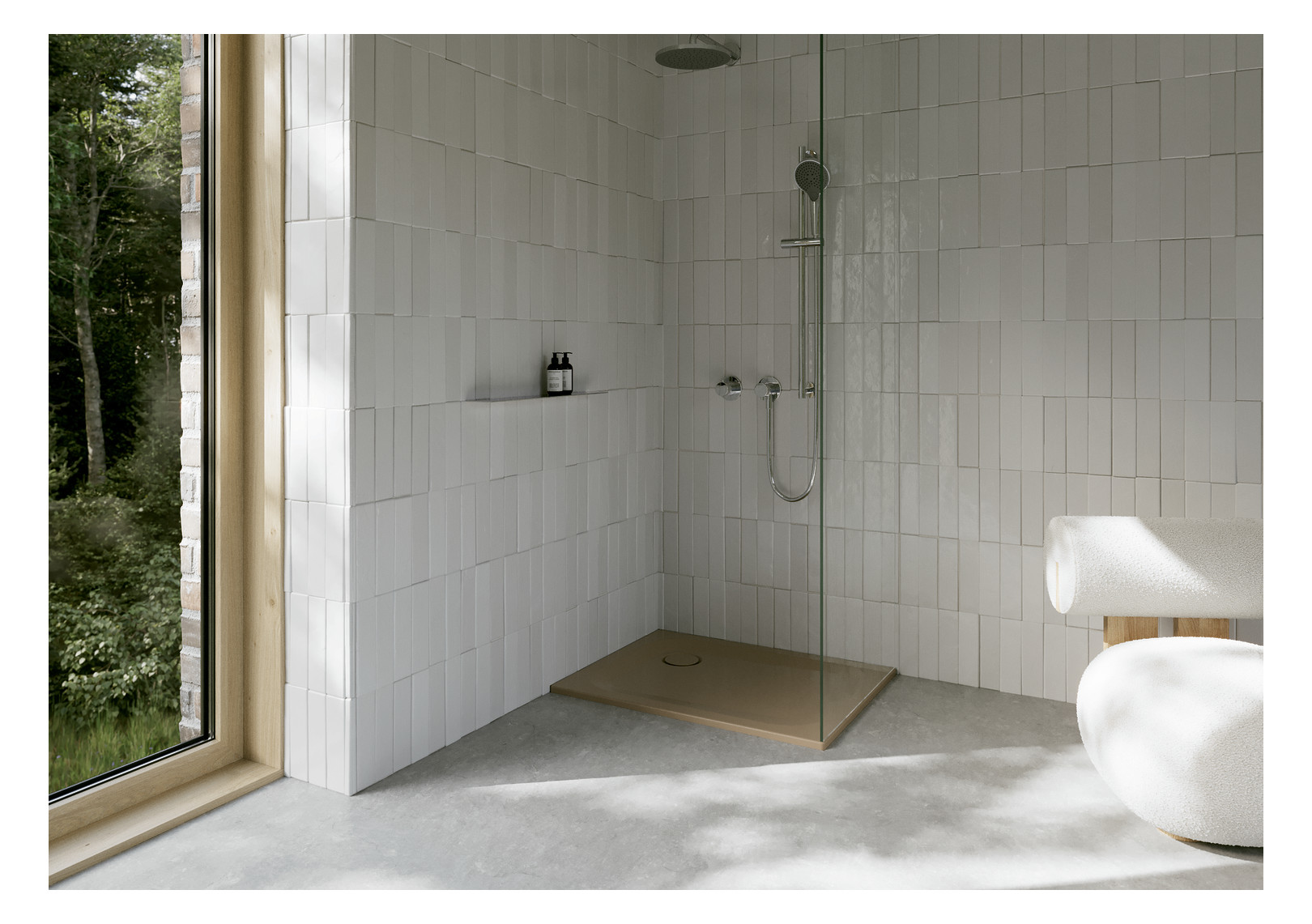 Duschwanne BetteUltra 8750 90x80x2,5cm, Mini-Wannenträger, greige