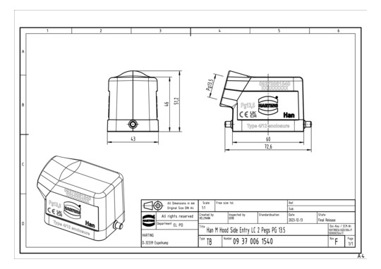 HART HARTING TUELLENGEHAEUSE 09370061540 
