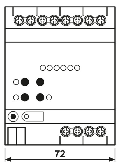 Schaltaktor KNX REG 4TE 6Ausg 16A 3000W 110-230V Vor Ort-/Handbedienung
