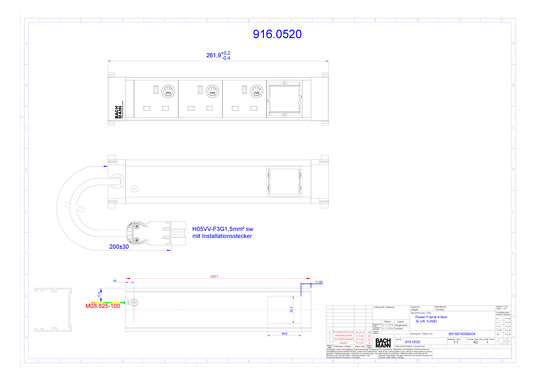 Bachmann Power Frame 3xUK 1xABD 916.0520 