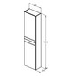 Ideal-Standard Hochschrank i.life S 1 Tür, Anschlag rechts/links, 40 x 21 x 160 cm, Eiche natur