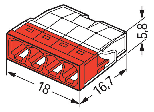 Steckklemme 4f 450V 24A Serie 2273 0,5-2,5qmm f.Massivleiter