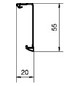 Oberteil SL-K 55mm Kst gra-sw RAL9011 gra/sw