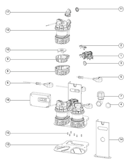 KESSEL-Pumpen-Einbausatz Retrofit S Duo, GTF 1000-S1, 230V