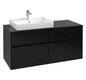 V&B Waschtischunterschrank Collaro 120x54,8x50cm, Waschtisch links, black matt laquer