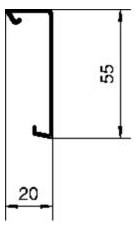 Oberteil SL-K 55mm Kst gra-sw RAL9011 gra/sw