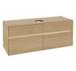 V&B Waschtischunterschrank Collaro 140x54,8x50cm, Waschtisch mittig, LED-Beleuchtung 10,4 W, nordic oak