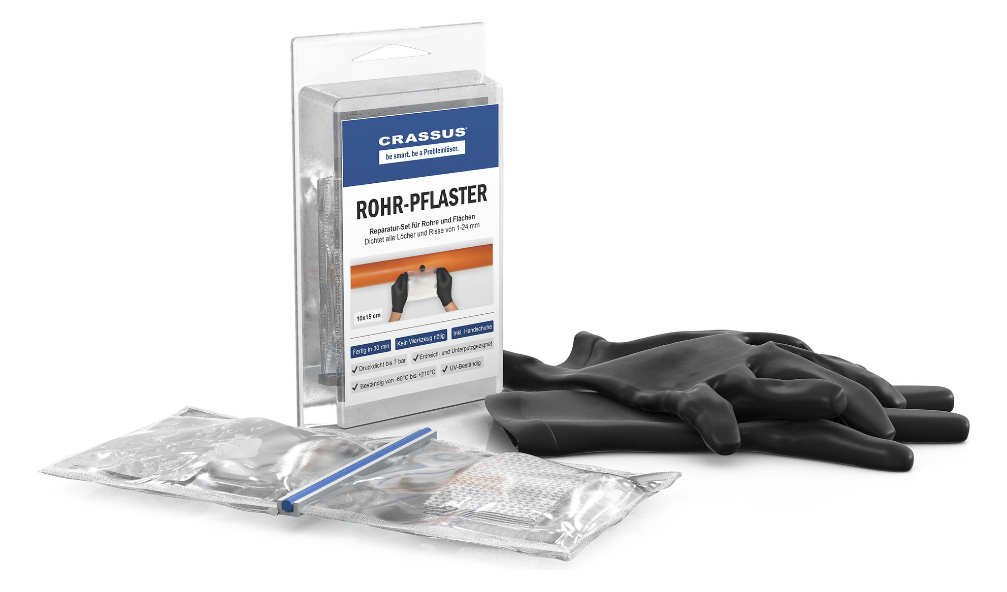 Crassus Rohr-Pflaster CRP 10/15, 100 x 150 mm, 7 bar