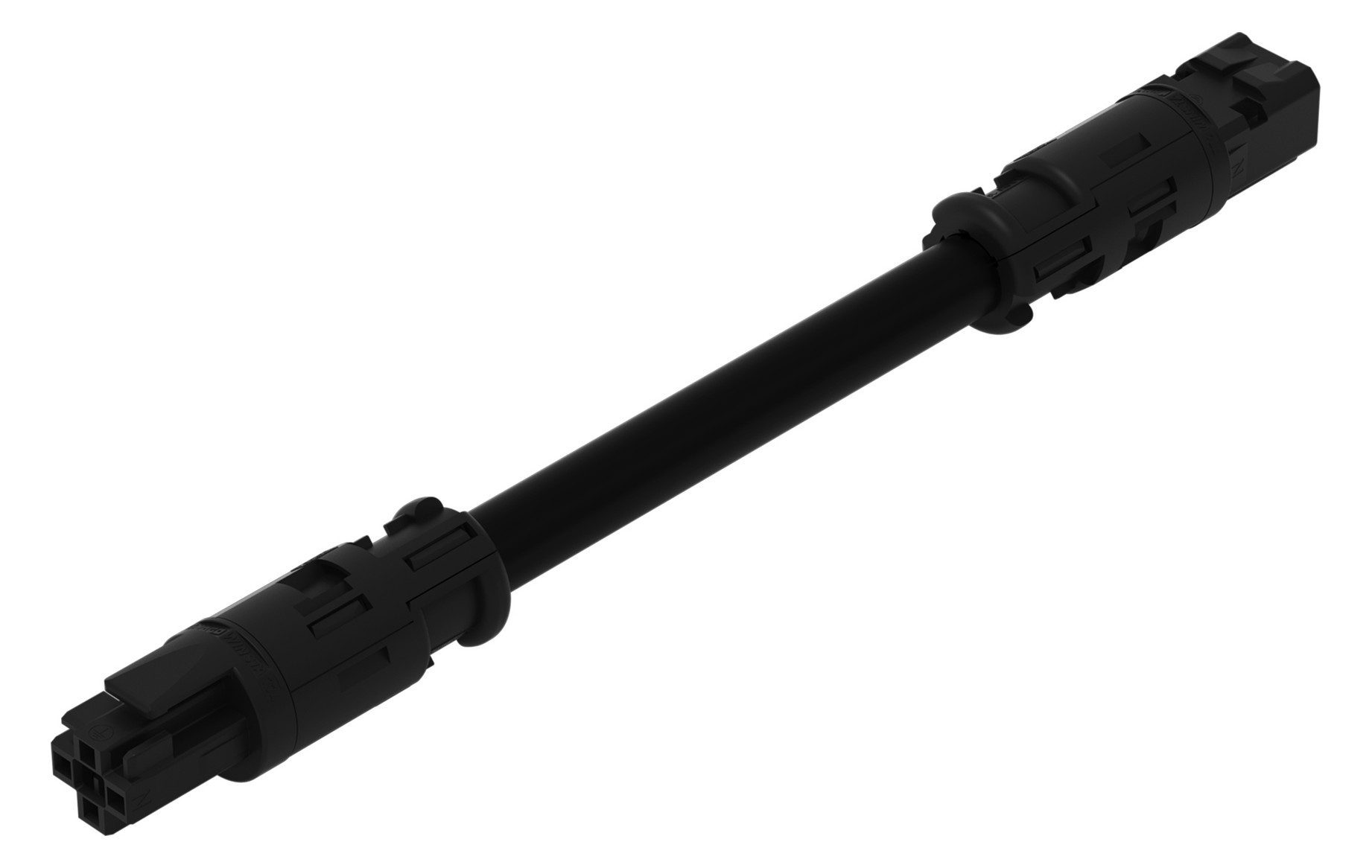 Systemverbindung 3p Serie 774 H05Z1Z1-F 3x1,5qmm L5000mm sw Buchse Stecker hfr