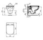 Ideal-Standard Wandtiefspül-WC-Paket i.life A ohne Spülrand, 36x54,5x33,5cm, weiß