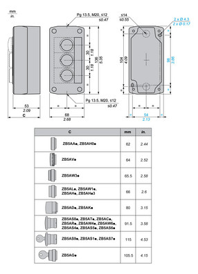 Befehls-/Meldegerät 3f 3tast Kst IP65