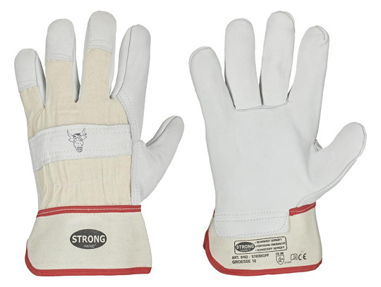 STRONGHAND-Rindvollleder-Handschuh STIERKOPF 0162 - Gr.9