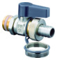 Oventrop Kugelhahn Optiflex vernickelt, AG, Schlauchverschraubung und Kappe, DN 15