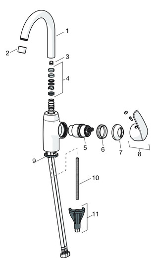HANSA Waschtisch-Einhebelmischer HANSAPINTO Hebel seitlich, ohne Ablaufgarnitur, Ausladung 148mm, chrom
