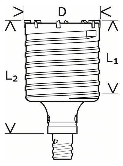SDS-Bohrkrone PRO Hartmetall Ø150x80mm