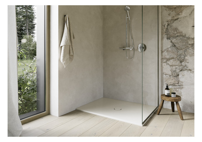 Duschfläche BetteFloor 5841 90x75cm, Glasur, Mini-Wannenträger, jasmin