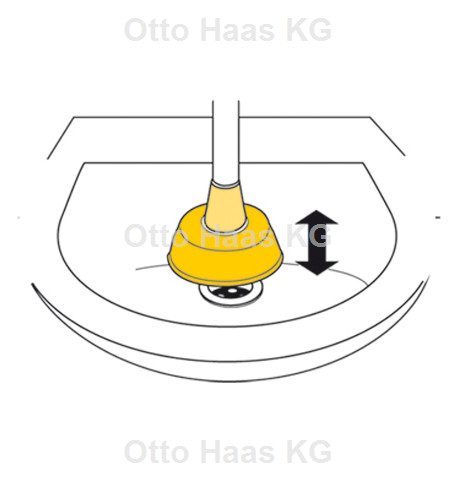 HAAS Gummi-Ausgussreiniger HECTOR Ø 111 mm, klein, mit Holzstiel 35cm lang