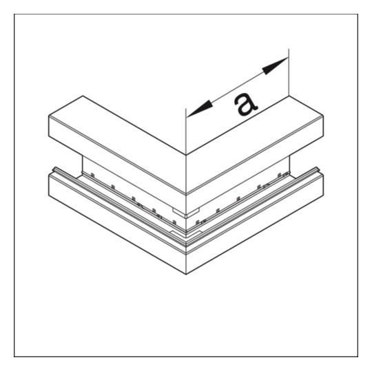 Außeneck GEB-K 85x170mm UT 90° Kst unbeh ver-ws RAL9016