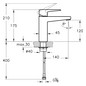 VitrA Bad Waschtisch-Einhebelmischer Root Square Ausladung 140mm, Einlochmontage, ohne Ablaufgarnitur, schwarz matt