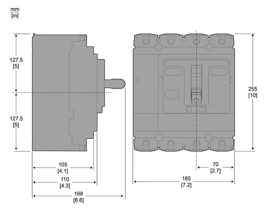 Leistungsschalter 630A 4p 225-630A/In Motorantrieb optional IP30 Festeinbau
