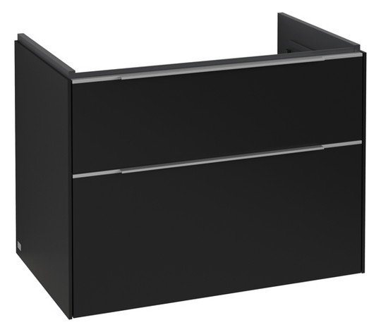 V&B Waschtisch-Unterschrank Subway 3.0 77,2x57,6x47,8cm, mit LED/Griff Aluminium glänzend, volcano black