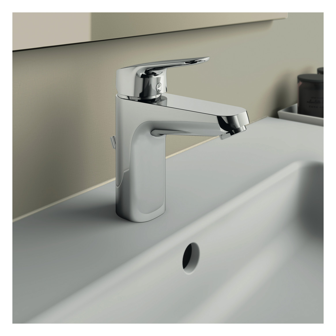 Ideal-Standard Waschtisch-Einhebelmischer CeraFlex Grande mit Ablaufgarnitur, Ausladung 110mm, chrom