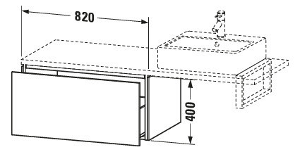 Duravit Unterschrank L-Cube 82 x 54,7 cm, weiß matt, für Konsole, 1 Auszug