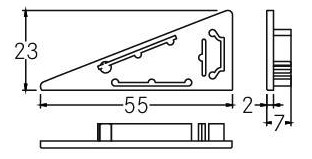 Endkappe si Kst L23mm B55mm H7mm Endkappe si Kst L23mm B55mm H7mm