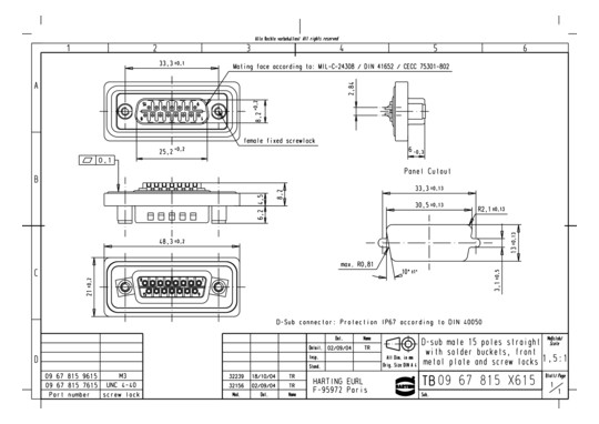 HART D SUB IP 67 15 POLE     09678159615 