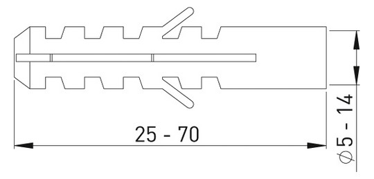 ASW Flossendübel Ø 5 mm, 25 mm lang, für Ø 2,5-3,5 mm, Kunststoff
