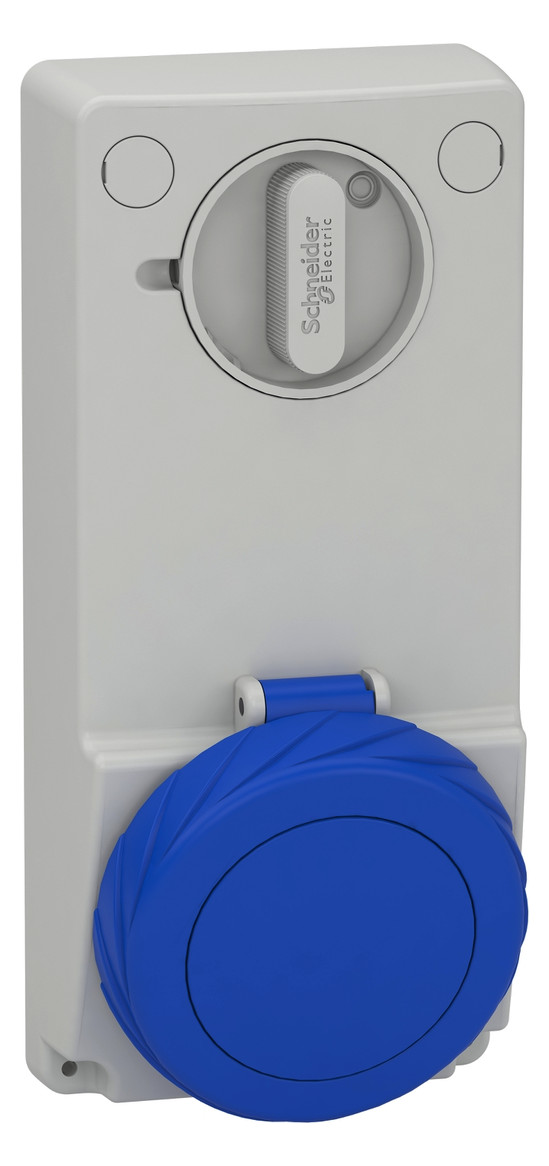 CEE-Schaltersteckdose 2p Acti9 32A IP65 230V/bl 6h Kst mech.Verrieg