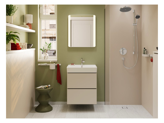 hansgrohe Waschtisch Xanuia Q 600x480mm, mit Hahnloch/Überlauf, weiß