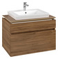 V&B Waschtischunterschrank Legato 80x55x50cm, Waschtisch mittig, mit LED-Beleuchtung, Kansas Oak