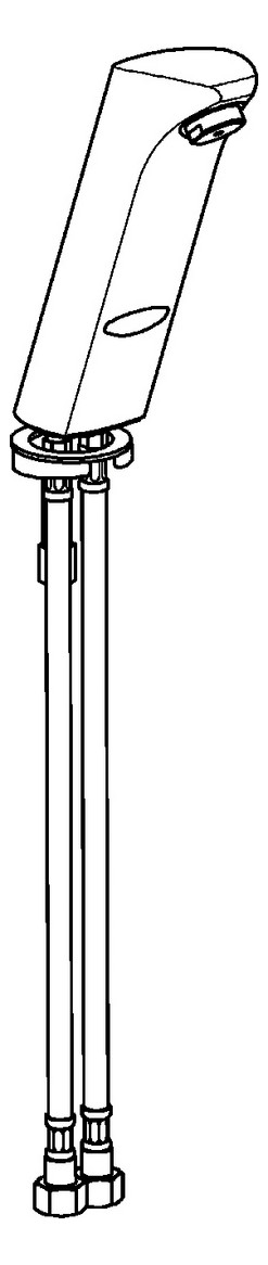 Aquarotter Elektronik-Standarmatur Protronic-S Batteriebetrieb, Messing poliert verchromt