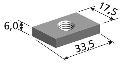 Bild Gewindeplatte TYP 38/17 Edelstahl A4 M10 - Neutral-1