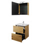 Burgbad Waschtisch-Kombination Rocio mit Spiegelschrank, 60,5 x 200 x 46,5 cm, links, Eiche Dekor Urban
