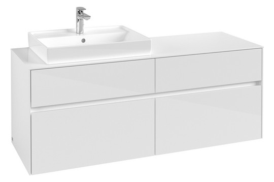 V&B Waschtischunterschrank Collaro 140x54,8x50cm, Waschtisch links, glossy white