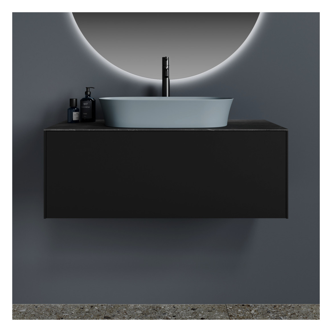 Ideal-Standard Waschtisch-Einhebelmischer Joy Ausladung 170mm, mit verlängertem Sockel, ohne Ablaufgarnitur, magnetic grey