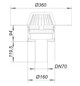 Dallmer Dachablauf 62 FPO-PP DN 70, mit extra breitem Flansch