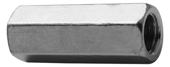 ASW Sechskant-Gewindemuffe M 8 x 40 mm, Stahl verzinkt, mit durchgehendem Gewinde