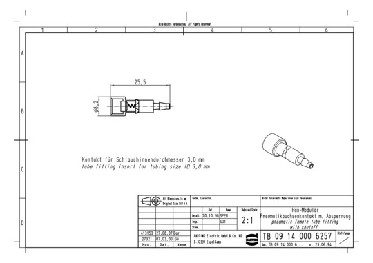 HART Kontakte m. Absperrung  09140006257 