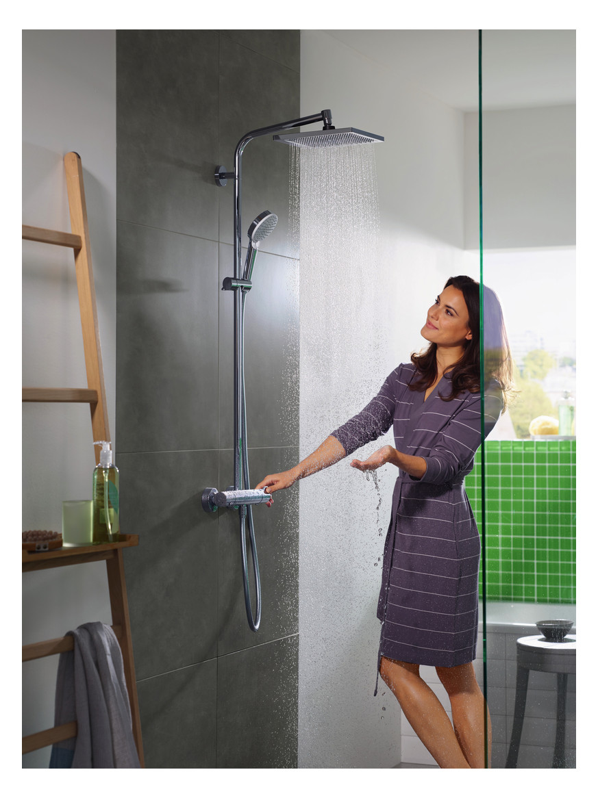 hansgrohe Showerpipe Crometta E mit Thermostat, 1jet, 15 l/min, chrom
