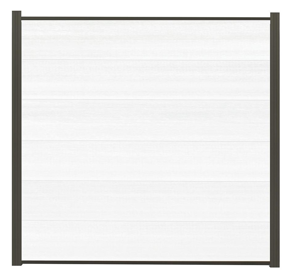Bild ELZE-Serie Zaunset, 1790x1760mm coextrudiert 6 Zaunlamellen WEIß WPC-Steckzaunsy - n.a.-1