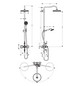 hansgrohe Showerpipe Axor Montreux mit Thermostat, Kopfbrause, 240mm, 1jet, polished black chrome