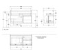 V&B Waschtisch-Unterschrank Wandbeleuchtung Finion 100cm, Abdeckplatte black matt, Regal rechts Glossy white lacquer, Peony Matt
