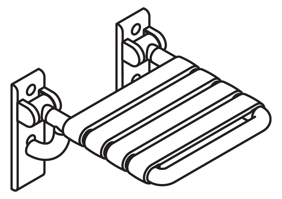 HEWI Klappsitz 801 Polyamid matt, maigrün/apfelgrün/koralle