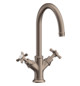 hansgrohe 2-Griff-Waschtischarmatur 210 Axor Montreux Ausladung 175mm, mit Kreuzgriffen, mit Zugstangen-Ablaufgarnitur, brushed nickel