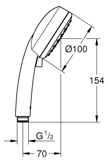 GROHE Handbrause Tempesta Cosmopolitan 100 2 Strahlarten, mit Durchflussbegrenzer 5,7 l/min, chrom